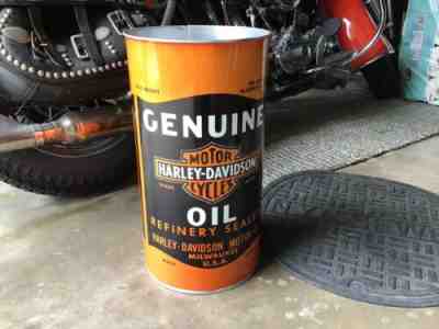 RARE VINTAGE MINT CONDITION HARLEY DAVIDSON DEALERS ONLY OIL CAN TRASH CAN Sign