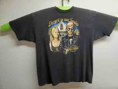 Harley Davidson 1988 3d Emblem Forged In Our Souls T shirt XL vtg Daytona USA