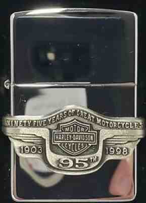 VINTAGE Harley-Davidson 95th Anniversary Zippo Lighter NEW in