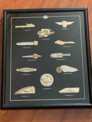 Harley Davidson Emblems Collection .925 Sterling Silver Franklin Mint in Display