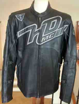 New HARLEY DAVIDSON Menâ??s XLT (Tall) Reflective Black Perforate Leather Jacket