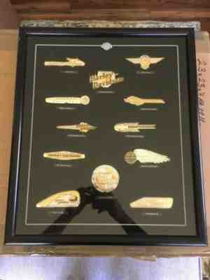 Harley Davidson Emblems Collection .925 Sterling Silver Franklin Mint in Display