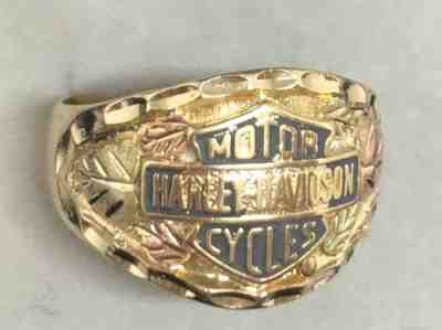 Harley Davidson 10k Yellow Gold Large Ring W/Harley Stamp Size 12.25 9.37grams