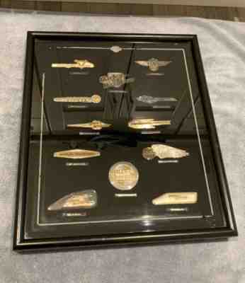 Star Trek Sterling Insignia Badges Display Case Franklin Mint