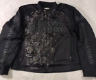 HARLEY DAVIDSON MEN'S XL REFLECTIVE SKULL PADDED RIDING JACKET BLOUSON WILLIE G