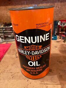 Vintage Harley-Davidson Motorcycles Oil Trash Can P&K Co. 19" Tall Dealer Promo