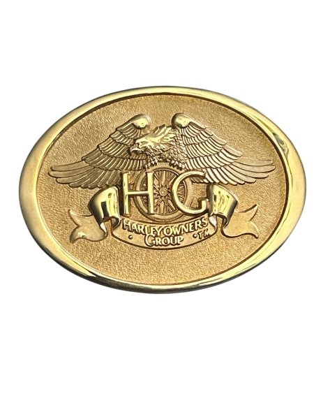 Vintage Harley Davidson HOG Belt Buckle 1983 By Jostens Gold Tone