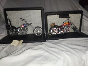 Both Captain America & Billy Bike From 1969 Easyrider Franklin Mint 1:10 Harley