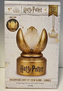 Harry Potter Charmed Aroma Golden Egg SNOW GLOBE Candle W/ PROMO GLOW NECKLACE!
