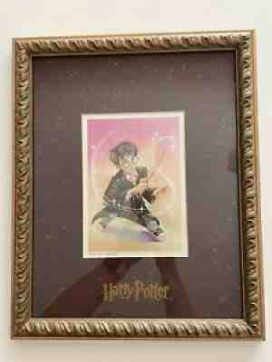 Vintage Harry Potter Framed Art "HARRY CASTS A MAGIC SPELL" by Fred Bode Artist
