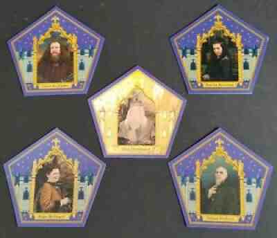Harry Potter Gold Dumbledore Chocolate Frog Card & Hogwarts House Founder Set