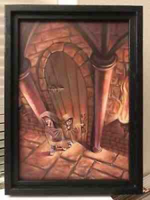 Harry Potter Canvas Print 2000 RARE Fred Bode Painting Framed Very Hard To Find