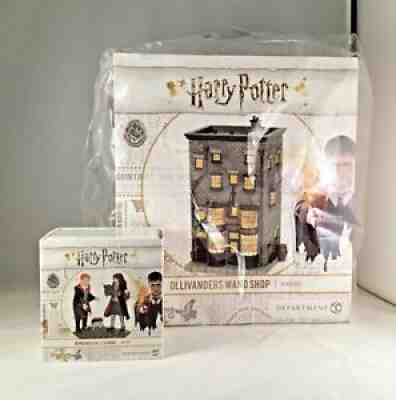 Dept 56 Lot of 2: OLLIVANDER'S WAND SHOP + WINGARDIUM LEVIOSA! Harry Potter Vill