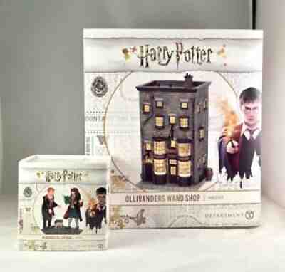 Dept 56 Lot of 2: OLLIVANDER'S WAND SHOP + WINGARDIUM LEVIOSA! Harry Potter Vill