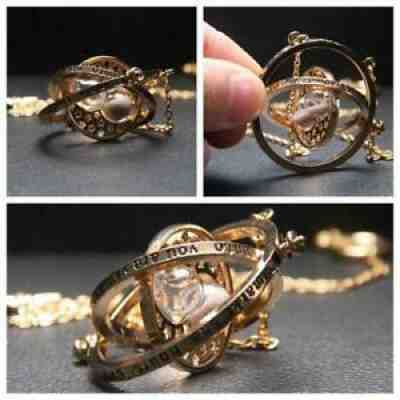 Harry Potter Hermione Converter Time Turner Sand Spin Necklace Pendant Retro New