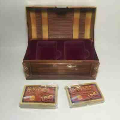 Rare Harry Potter Treasure Chest Box Uno Card Game 2000 Warner Bros With Cards