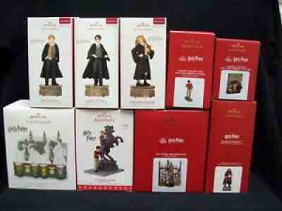 Hallmark Harry Potter set of 9 Christmas Ornaments.