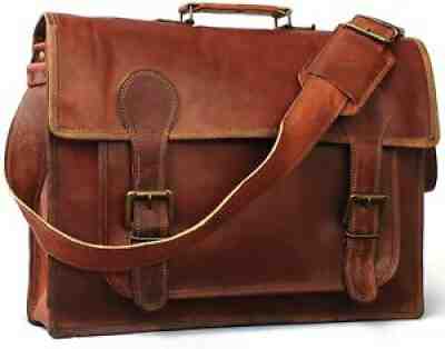 18 Inch Large Crossbody Vintage Handmade Leather Travel Satchel Messenger Bag