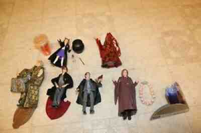 Lot Harry Potter figures 2002 Hermione cat Dumbledore Lockhart Tom Riddle duel