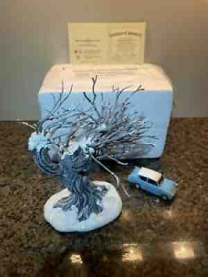 Hawthorne Village Harry Potter Whomping Willow & Blue Ford Anglia With COA