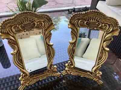 HARRY POTTER GOLD GUILDED MIRRORS W/ATTACHED STAND PAIR (2) 2009,2010