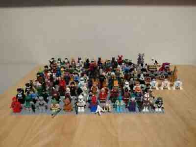 Lot of 131 Authentic Lego Minifigures Marvel-Star Wars Minecraft DC Harry Potter