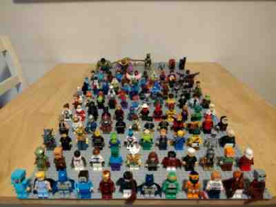 Lot of 127 Authentic Lego Minifigures Marvel-Star Wars Minecraft DC Harry Potter