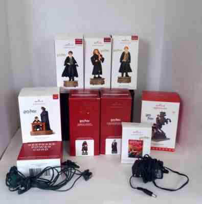 Hallmark Keepsake Harry Potter Ornaments Lot of 8 & Power Cords