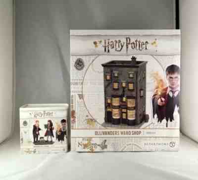 Dept 56 Lot of 2: OLLIVANDER'S WAND SHOP + WINGARDIUM LEVIOSA! Harry Potter Vill