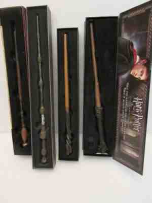 Harry Potter Wands Lot of 4. 1 Universal Studios interactive, 1 light Up