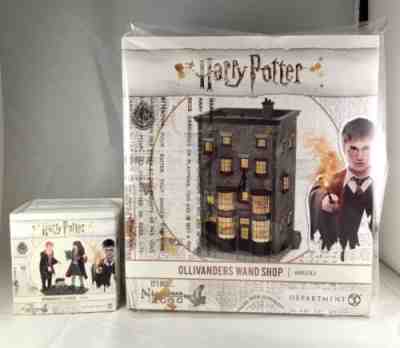 Dept 56 Lot of 2: OLLIVANDER'S WAND SHOP + WINGARDIUM LEVIOSA! Harry Potter D56