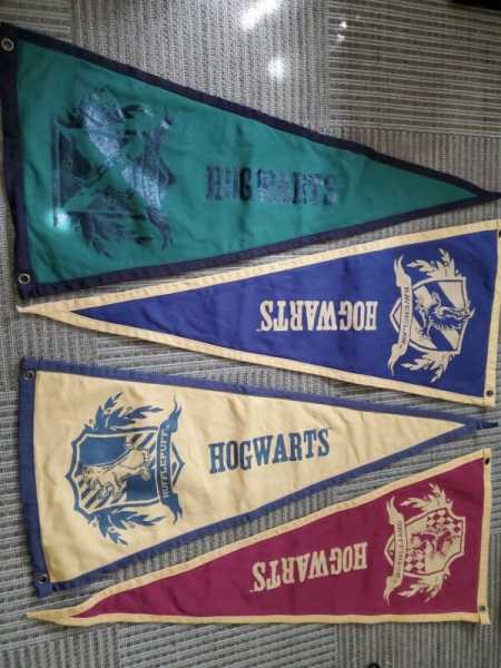 Four Harry Potter Hogwarts  Pennants PB Teen 33” Official