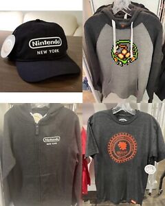 Nintendo New York NY Hoodie Bowser Shirt Hat Cap Set of 4 Mario Luigi