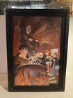 Vintage Harry Potter Art Potions Class HTF Canvas Framed Hogwarts 13"x9"