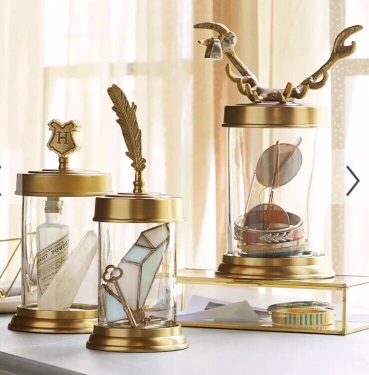RARE Harry Potter POTTERY BARN Canisters Set of 3 Jewelry KITCHEN PROMO Jars NIB