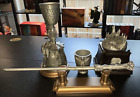 Royal Selangor Harry Potter Pewter 4 replica lot-Goblet of fire, wand, music box