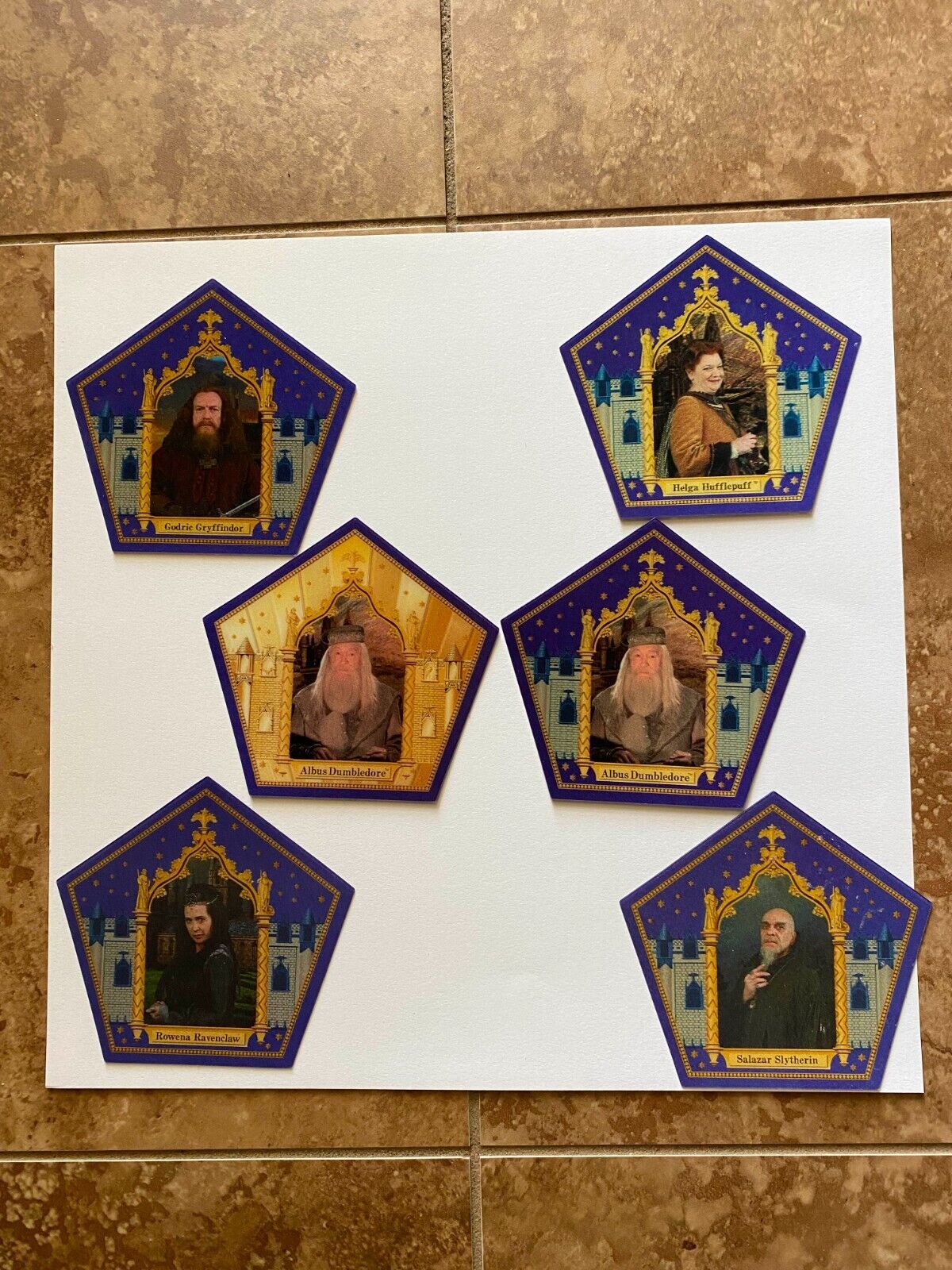 Harry Potter Chocolate Frog Cards Founders Set w/Gold Dumbledore