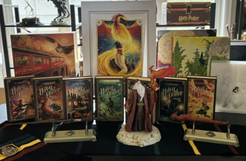 Harry Potter Dumbledore 9pc Lot: Books, Wands, Art, Figurine - Limited Editions