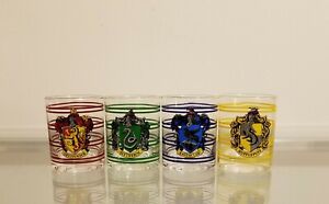 Pottery Barn HARRY POTTER™ Hogwarts™ Houses Crest Drinking Glasses Set of 4 NEW
