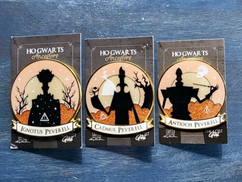 Harry Potter Pin Set of 3 Hogwarts Ancestors Peverell Wizarding World NEW