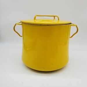 Vintage Dansk Kobenstyle Designs Yellow 7-Qt Tall Enamel Stock or Soup Pot & Lid