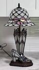 Vintage Rare Tiffany Style Art Deco Stained Slag Glass Umbrella Hat Shoe Lamp