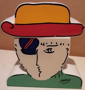 Vintage 1989 Peter Max " Zero " Ceramic Pottery Cookie Jar - Japan Warhol Style