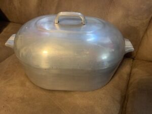 Vtg Wagner Ware Magnalite Sidney O 4267-P Turkey Roaster 13 QT Oval Trivet