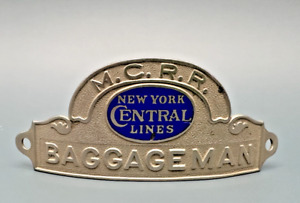 New ListingVNTG NY CENTRAL LINES M.C.R.F. MICHIGAN CENTRAL RAILROAD BAGGAGEMAN HAT BADGE