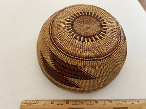 Vintage Native American Calif HUPA hat basket- remarkable- MINT!