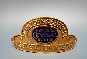 VINTAGE NEW YORK CENTRAL SYSTEM NY CENTRAL ASST. STATION MASTER HAT BADGE B41