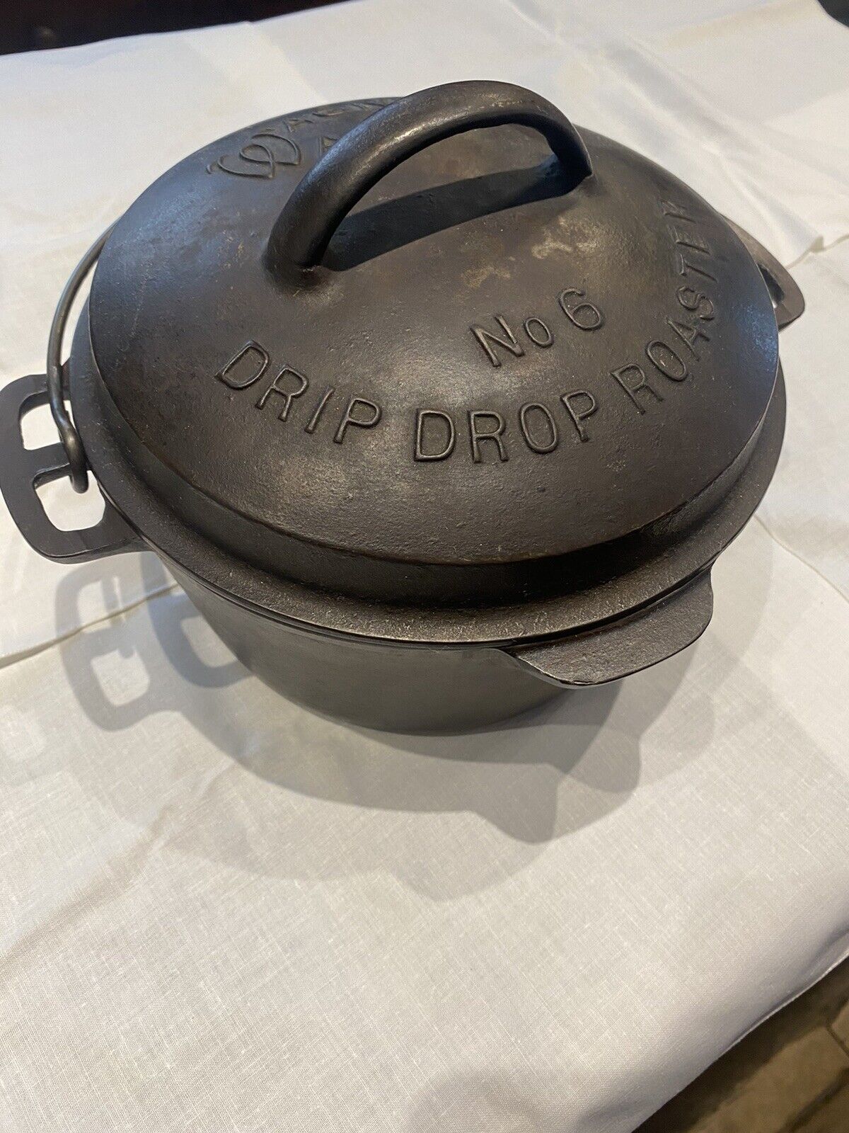 Wagner Ware No. 6 Drip Drop Roaster Dutch Oven #1266 Chrome Cast Iron c. 1922