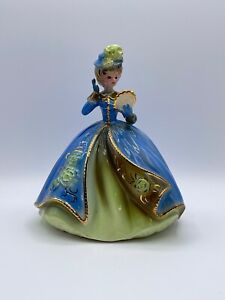 Vtg Josef Originals Woman Mirror in Hand Fixing Hair / Hat Figurine