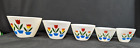 VINTAGE NESTING FIRE KING OVEN WARE TULIP MIXING/SERVING BOWLS SET OF 5